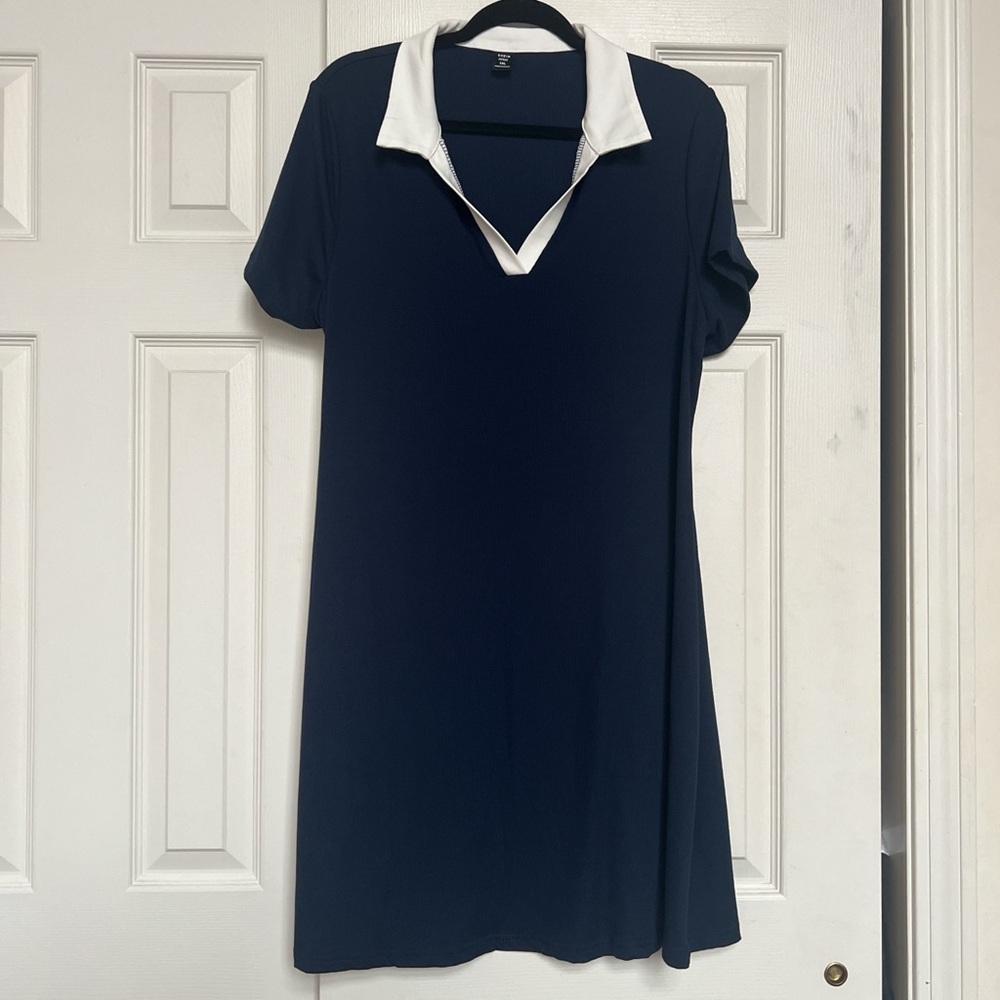 SHEIN Navy Blue and White Dress